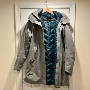 Patagonia Tres 3-in-1 Parka - Feather Grey with Teal Puffer Liner Size Large
